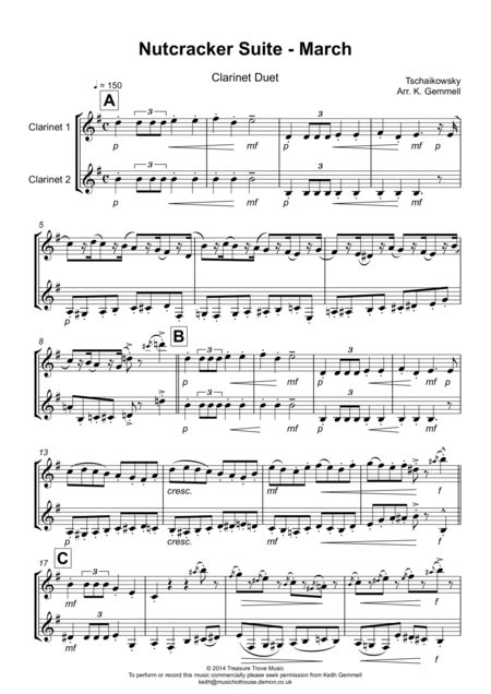 Nutcracker Suite - March: Clarinet Duet